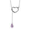 Genuine 2.25 ctw Amethyst Necklace Jewelry 14KT White Gold - REF-32K9V