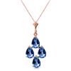 Genuine 1.50 ctw Blue Topaz Necklace Jewelry 14KT Rose Gold - REF-20X4M