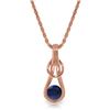 Genuine 0.65 ctw Sapphire Necklace Jewelry 14KT Rose Gold - REF-76Z4N