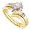0.17 CTW Marquise Diamond Bridal Engagement Ring 14KT Yellow Gold - REF-49K5W