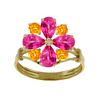 Genuine 2.43 ctw Pink Topaz & Citrine Ring Jewelry 14KT White Gold - REF-48Y9F