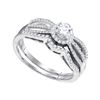 0.38 CTW Diamond Split-shank Bridal Engagement Ring 10KT White Gold - REF-52F4N