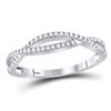 0.20 CTW Diamond Crossover Ring 10KT White Gold - REF-22F4N