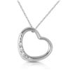Genuine 0.03 ctw Diamond Anniversary Necklace Jewelry 14KT White Gold - REF-37X4M