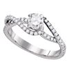 0.75 CTW Diamond Solitaire Slender Woven Bridal Engagement Ring 14k White Gold - REF-116F9N
