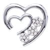 0.07 CTW Diamond Open Double Heart Love Pendant 10KT White Gold - REF-10X5Y