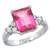 Natural 2.86 ctw pink-topaz & Diamond Engagement Ring 14K White Gold - REF-65Y2X