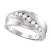 0.50 CTW Mens Diamond Wedding Ring 10KT White Gold - REF-59W9K