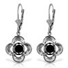 Genuine 1.0 ctw Black Diamond Earrings Jewelry 14KT White Gold - REF-76A2K