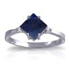 Genuine 1.46 ctw Sapphire & Diamond Ring Jewelry 14KT White Gold - REF-32P9H