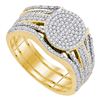 0.40 CTW Diamond Cluster Bridal Engagement Ring 10KT Yellow Gold - REF-50W9K