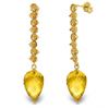Genuine 22.1 ctw Citrine Earrings Jewelry 14KT Yellow Gold - REF-69R2P
