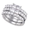 3 CTW Princess Diamond Bridal Engagement Ring 14KT White Gold - REF-322H3M