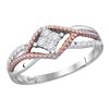 Image 1 : 0.20 CTW Diamond Rope Ring 10KT Two-tone Gold - REF-24F2N