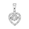 0.08 CTW Diamond Solitaire Heart Pendant 10KT White Gold - REF-14K9W