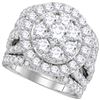 4.02 CTW Diamond Certified Halo Cluster Bridal Ring 14KT White Gold - REF-449K9W
