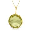 Genuine 17 ctw Quartz Lemon Necklace Jewelry 14KT Yellow Gold - REF-44R4P