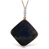 Genuine 21.83 ctw Sapphire & Diamond Necklace Jewelry 14KT Rose Gold - REF-87H3X