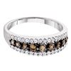 0.50 CTW Cognac-brown Color Diamond Ring 14KT White Gold - REF-30F2N