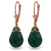 Genuine 29.6 ctw Green Sapphire Corundum Earrings Jewelry 14KT Rose Gold - REF-40H7X