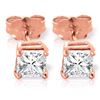 Genuine 1.0 ctw Diamond Anniversary Earrings Jewelry 14KT Rose Gold - REF-138M8T