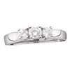 1.5 CTW Diamond 3-stone Bridal Engagement Ring 14KT White Gold - REF-202K5W