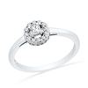 0.25 CTW Diamond Solitaire Halo Promise Bridal Ring 10KT White Gold - REF-24M2H