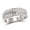 Image 1 : 1 CTW Mens Channel-set Diamond Double Row Grecco Ring 14KT White Gold - REF-112F5N