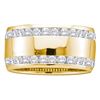 Image 1 : 1 CTW Diamond Double Row Eternity Wedding Ring 14KT Yellow Gold - REF-119K9W