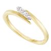 Image 1 : 0.10 CTW Diamond 3-stone Promise Bridal Ring 10KT Yellow Gold - REF-11Y2X