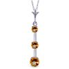 Image 1 : Genuine 1.25 ctw Citrine Necklace Jewelry 14KT White Gold - REF-29Y3F