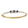 Image 1 : 1.05 CTW Black Color Diamond Triple Cluster Bangle Bracelet 14KT Yellow Gold - REF-109N4F