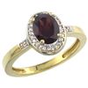 Image 1 : Natural 1.08 ctw Garnet & Diamond Engagement Ring 14K Yellow Gold - REF-31Z3Y