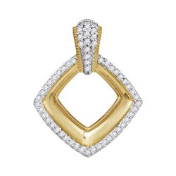 0.15 CTW Diamond Diagonal Framed Square Pendant 10KT Yellow Gold - REF-19W4K