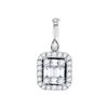 Image 1 : 0.17 CTW Diamond Square Pendant 18KT White Gold - REF-97Y4X