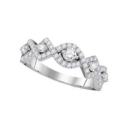 0.80 CTW Diamond Woven Ring 14KT White Gold - REF-104M9H