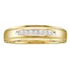 Image 1 : 0.08 CTW Mens Diamond Channel-set Anniversary Ring 14KT Yellow Gold - REF-20Y9X