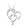 0.12 CTW Diamond Heart Love Pendant 10KT White Gold - REF-16H4M