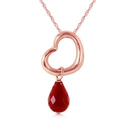 Genuine 3.3 ctw Ruby Necklace Jewelry 14KT Rose Gold - REF-30P7H