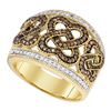 Image 1 : 0.58 CTW Brown Color Diamond Heart Ring 10KT Yellow Gold - REF-44Y9X