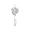 0.18 CTW Diamond Heart Handle Key Pendant 10KT White Gold - REF-22X4Y