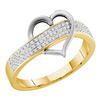 Image 1 : 0.15 CTW Diamond Heart Love Ring 10KT Yellow Gold - REF-19Y4X