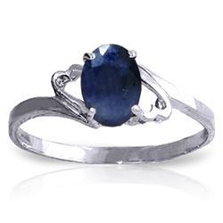 Genuine 1 ctw Sapphire Ring Jewelry 14KT White Gold - REF-22F3Z