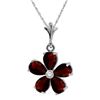 Genuine 2.22 ctw Garnet & Diamond Necklace Jewelry 14KT White Gold - REF-30Z2N