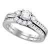 1 CTW Diamond Bridal Wedding Engagement Ring 14KT White Gold - REF-149N9F