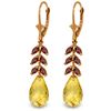 Genuine 11.20 ctw Citrine & Garnet Earrings Jewelry 14KT Rose Gold - REF-56K2V