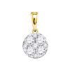 Image 1 : 1.01 CTW Pave-set Diamond Circle Cluster Pendant 14KT Yellow Gold - REF-119Y9X