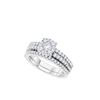 0.98 CTW Princess Diamond Soleil Bridal Engagement Ring 14KT White Gold - REF-97H4M