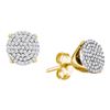 Image 1 : 0.33 CTW Diamond Circle Cluster Stud Earrings 10KT Yellow Gold - REF-26M3H