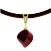 Image 1 : Genuine 15.26 ctw Ruby & Diamond Necklace Jewelry 14KT Yellow Gold - REF-49K8V
